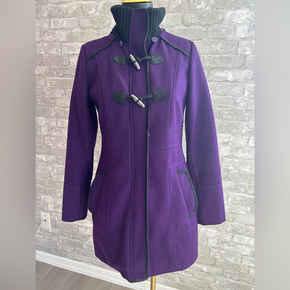 Guess Purple Trench Coat with Black Accents